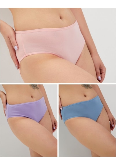 Alya Underwear Kadın Pamuklu Hipster - Slip Külot 5 Farklı Renk 1 Pakette Multicolor-x18