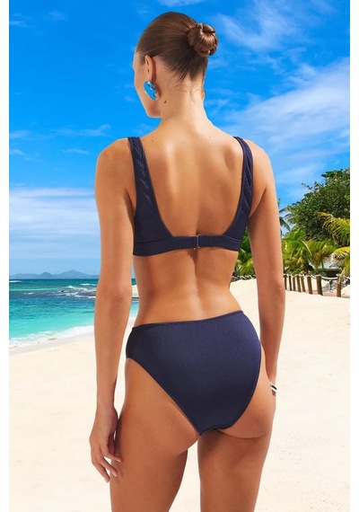 Ersefa Tasarım Bikini Takımı Su Sporları İçin Plaj Ve Havuz Yüksek Konfo Koyu Lacivert