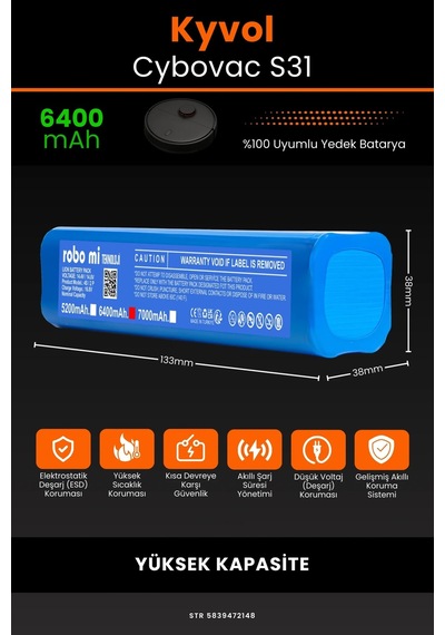 Kyvol Cybovac S31 6400mah Robot Süpürge Bataryası