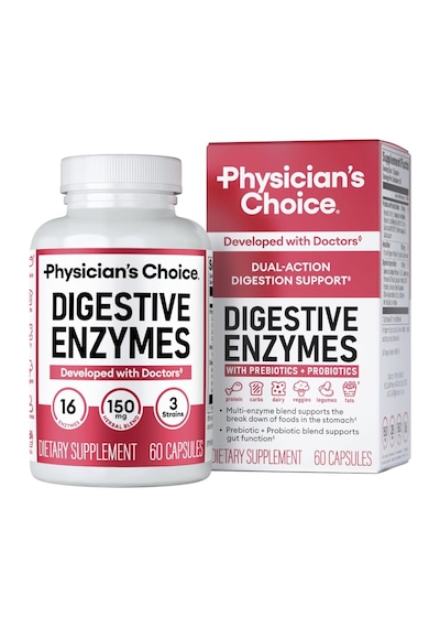 Physician's Choice Digestive Enzymes - Multi Enzymes, Organic Prebiotics & Probiotics For Digestive 60 Capsules