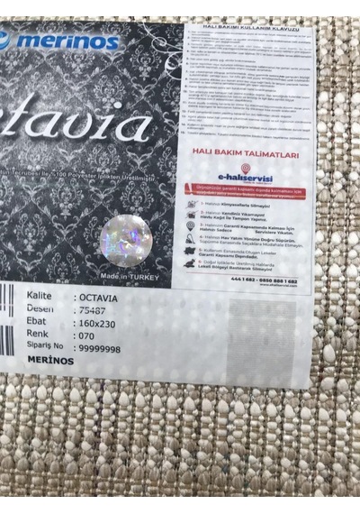 Merinos Halı Octavia 75487 070 Serisi Salon Oturma Yatak Odası Halısı Kahve