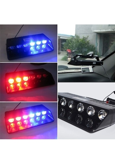 S6 Mini Polis Çakar Araç İçi Vantuzlu Lamba Kırmızı-mavi 21x12x6