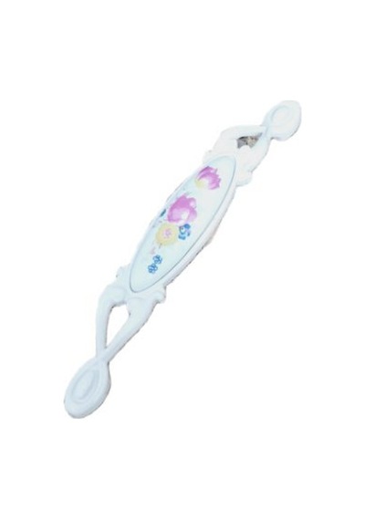 Miray 128 Mm Metal Krem Kasa Beyaz Çiçek Desenli / 5 Adet Krem