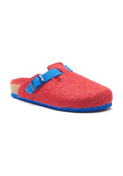 Comfortfusse Capri-w - Erkek Ortopedik Yün Keçe Sabo Ev Terliği Kırmızı Yün
