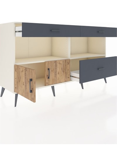 Hyperion Konsol 2 Raflı 3 Çekmeceli 2 Kapaklı 176x44x99 Aytaşı-ça Aytaşı-çam/antrasit Hyperion Konsol 2 Raflı 3 Çekmeceli 2 Kapaklı 176x44x99 Aytaşı-ça Aytaşı-çam/antrasit