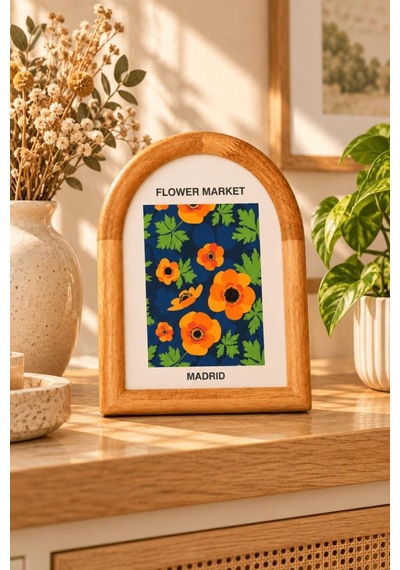 Atbyhome Tokyo Kemer Ahşap Çerçeve 15x20 Cm - Kavisli Masa Üstü Fotoğraf Çerçevesi Ve Dekoratif Tablo