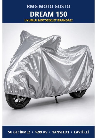 Rmg Moto Gusto Dream 150 Uyumlu Motosiklet Brandası - Su Geçirmez, %99 Uv Korumalı, Yansıtıcı, Lastikli