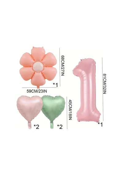 6'lı Papatya Doğum Günü Balon Seti, Pembe