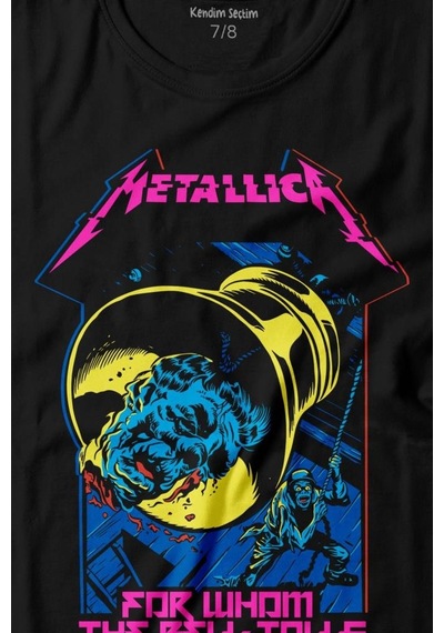 Kendim Seçtim Metallica For Whom The Bell Tolls New Yeni Rock Metal Müzik Baskılı Tişört Çocuk T-shirt 001