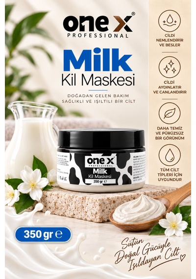 One X Milk Kil Maskesi 350 Gr Süt Özlü Arındırıcı Yüz Maskesi, Cilt Bakım Ve Temizleme Maskesi, Tüm Cilt Tipleri