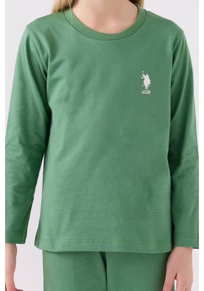 U.s. Polo Assn Kız Çocuk Yeşil Pijama Takımı Us1668-c-v3 Yeşil