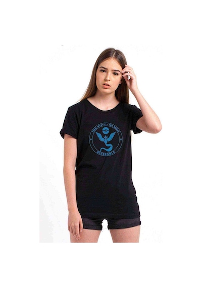 Riverdale Team Mystic Pokemon Go Baskılı Siyah Kadın Tshirt