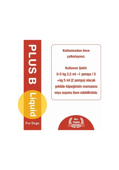 Köpekler İçin B Vitamin Kompleksi Takviyesi Sıvı Form Plus B Lıquıd Dog 100ml
