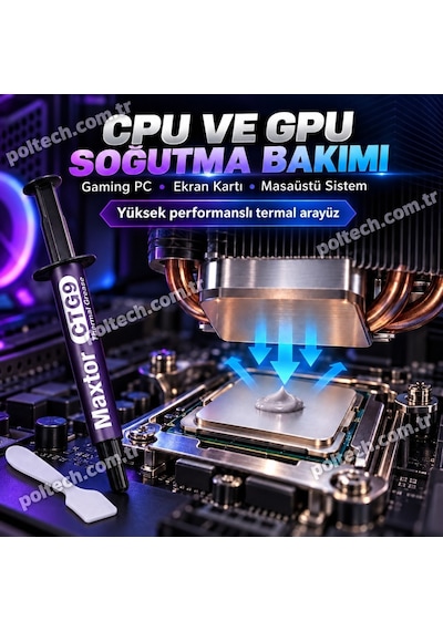 Maxtor Ctg9c 4gr 13.5 W/mk Yüksek Performanslı Termal Macun, Cpu Gpu İşlemci Ekran Kartı İçin, Intel Amd Ryzen Nvıdıa Uyumlu Thermal Grease, Spatula Ve Temizleme Mendilli