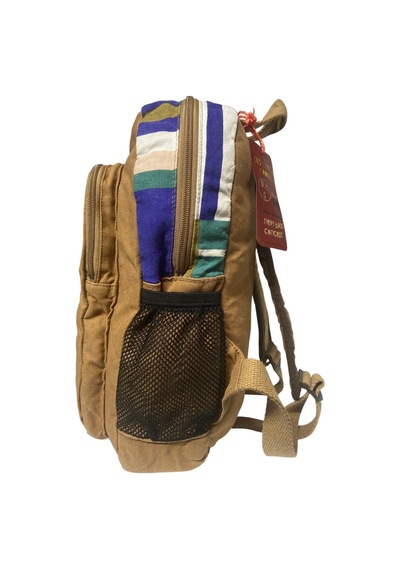 Old Cotton Cargo Kaliteli Renkli Vintage Salaş Disayn Günlük Sırt Gezi Okul Seyahat Çantası 28 Cm X 37 Cm Mavi