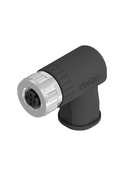 M12 5 Pin Dişi 90° Konnektör Conec 43-00098