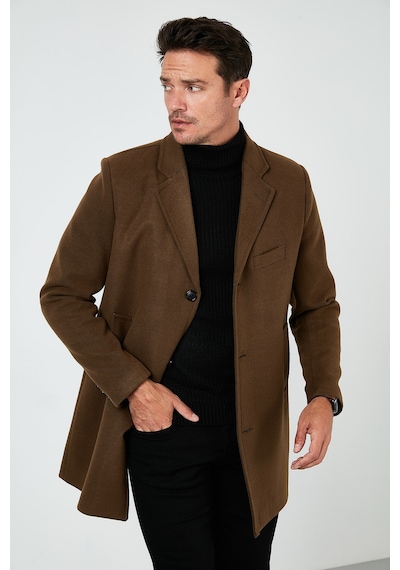 Buratti Slim Fit Tek Yırtmaçlı Düğmeli Mono Yaka Kaşe Erkek Kaban 5840098 Taba Buratti Slim Fit Tek Yırtmaçlı Düğmeli Mono Yaka Kaşe Erkek Kaban 5840098 Taba