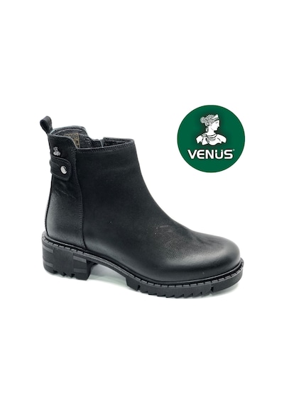 Venüs Limira Hakiki Deri Kaymaz Taban Ortopedik Kadın Bot siyah