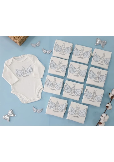 Papyon Baby Kids 0-ttbebe 0 12 Ay 12'li Badi Zıbın Seti Çıtçıtlı Badi Set Beyaz - Turkuaz