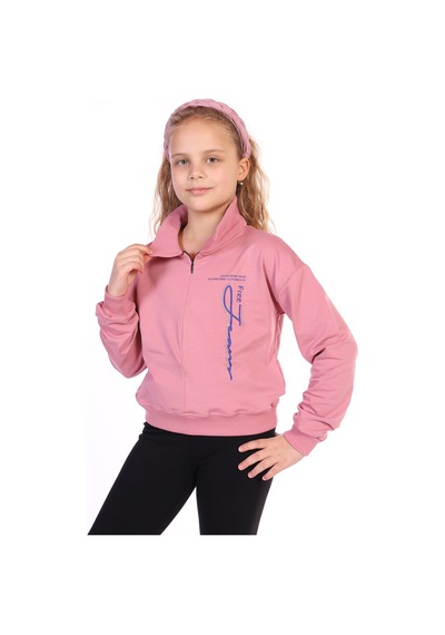Toontoy Kız Çocuk Free Jeans Baskılı Sweatshirt Yeşil