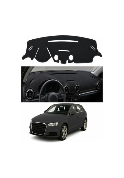 Audi A3 2012-2020 Uyumlu Torpido Koruma Kılıfı - Siyah Şeritli