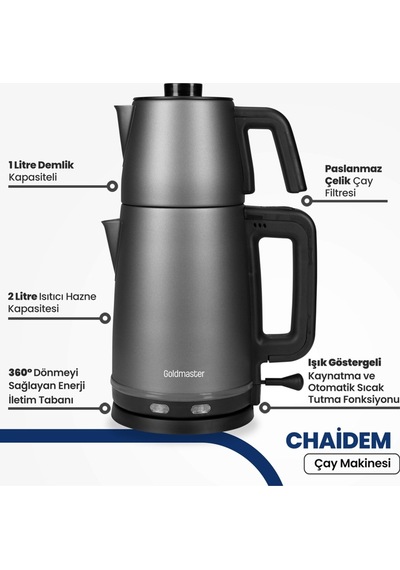 Goldmaster Chaidem XL 2 LT Çelik Çay Makinesi ve Isıtıcı