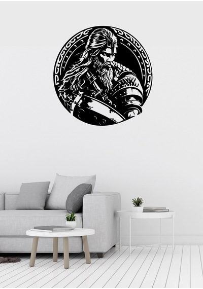 Viking Figürlü Dekoratif Metal Duvar Süsü