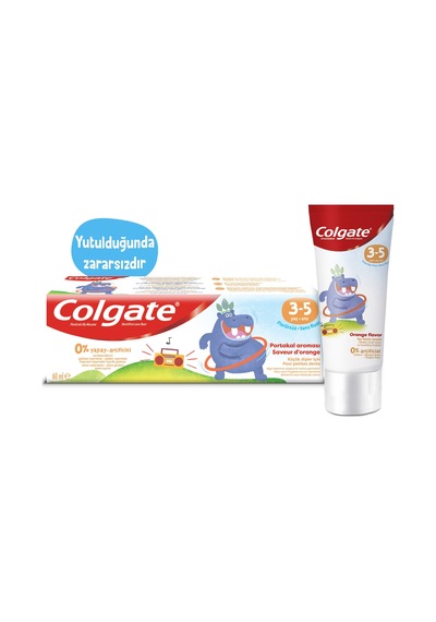 Colgate 3-5 Yaş Portakal Aromalı Florürsüz Çocuk Diş Macunu 60 Ml 2 Adet