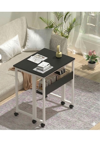 Sidney Kitaplık Raflı Katlanır Masa 70cm Tekerli Bilgisayar Masası Laptop Masası Beyaz-siyah Beyaz - Siyah Sidney Kitaplık Raflı Katlanır Masa 70cm Tekerli Bilgisayar Masası Laptop Masası Beyaz-siyah Beyaz - Siyah