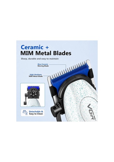 Şarjlı Tıraş Makinesi V-887c - 9000 Rpm 240 Dakika Dlc Seramik Bıçak - Beyaz