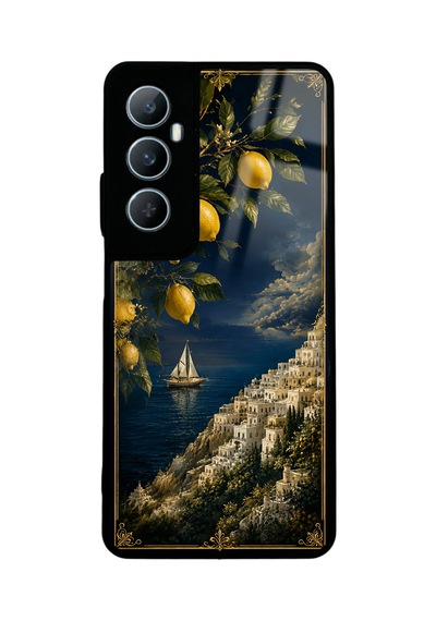 Realme C65 Lemon Coast Dream Tasarımlı Glossy Telefon Kılıfı Blue