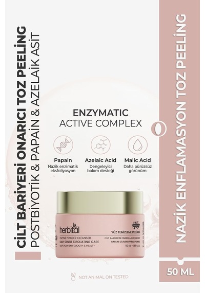 Enzimatik Toz Peeling Papain, Postbiyotik & Azelaik Asitli Granülsüz Eksfoliasyon Pürüssüz Cilt