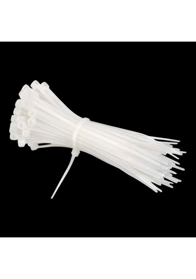Tr 100 Adet Cırt Kelepçe 4,8x250 Mm Plastik Beyaz Renk Zip Kablo Bağı Çok Amaçlı Bağlama