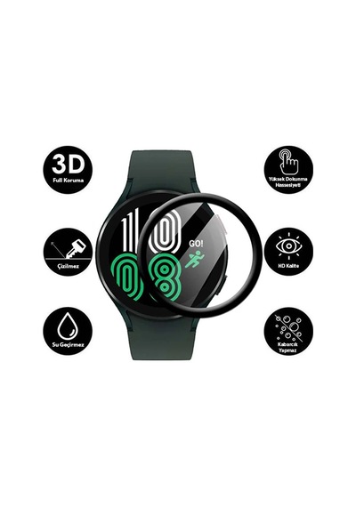 Sm Samsung Galaxy Uyumlu - Watch 4 44mm 3d Full Kaplama Ekran Koruyucu Pet+pmma- 5775