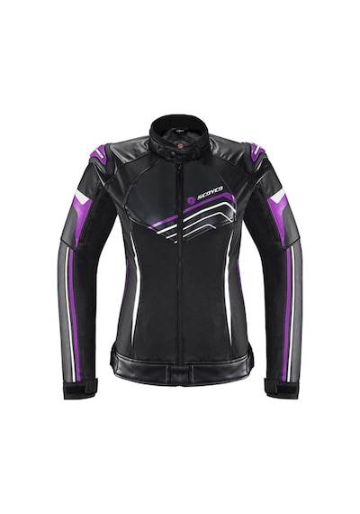 Ebakbak Motosiklet Kadın Montu 4 Mevsim Maxdura 600-d Dayanıklı Kumaş Ve Deri Women Motor Mont Purple