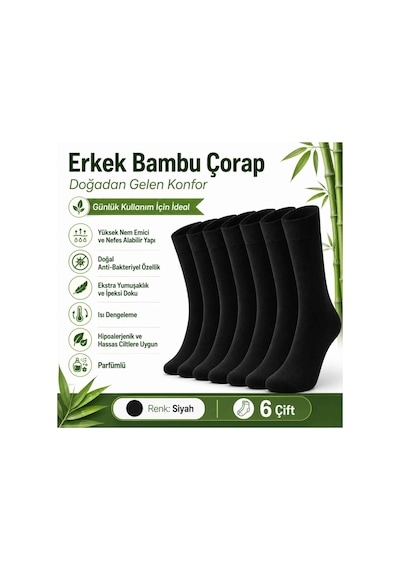 Çorap Giyim Erkek Bambu Soket Çorap 6 Lı Paket, Dikişsiz Parfümlü Nefes Alan Yumuşak Nem Emici Günlük Uzun Çorap Gri