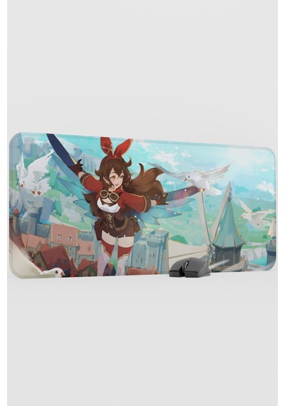 Amber Genshin Impact Anime Gacha V4 - 90x40 Xxl Gaming Mouse Pad Fare Altlığı