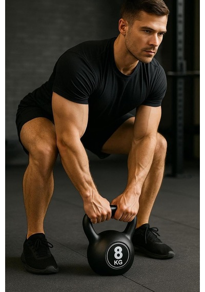 8 Kg Çaydanlık Tipi Dambıl Kettlebell Ağırlık Siyah Tek Ebat