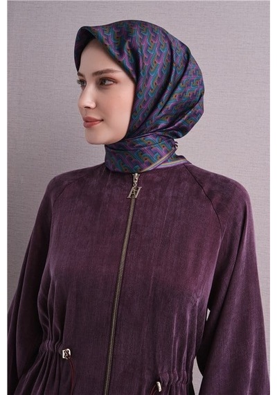 Armine Saf İpek Sura Eşarp 9604d 85 Lacivert Bronz