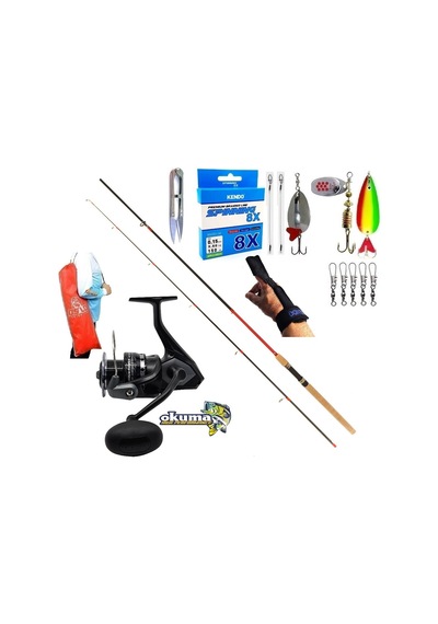 Okuma Wave Power 4000 270cm 10-35gr Red Zoom Turna Spin Olta Takımı Seti