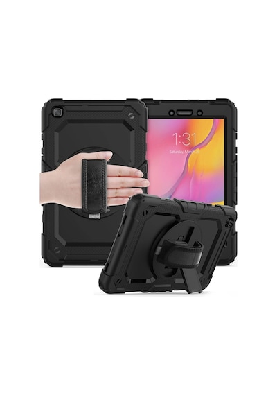 Samsung Galaxy T290 Tab A 8 Kılıf Pars Tablet Kapak - Siyah Arka Kapak