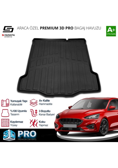 S-dizayn Ford Focus 4 Tamir Kitli 3d Pro Bagaj Havuzu 2018 Üzeri A+ Kalite