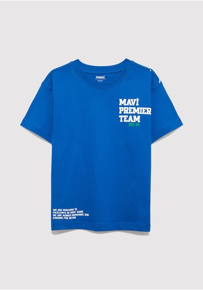 Mavi - Baskılı Mavi Tişört 6610415-82491 Mavi