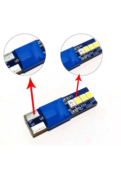 T10 Led Ampul 2 Adet Kırmızı - Beyaz