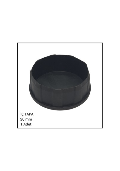 Plastik İç Tapa, Yuvarlak, 90 Mm Siyah