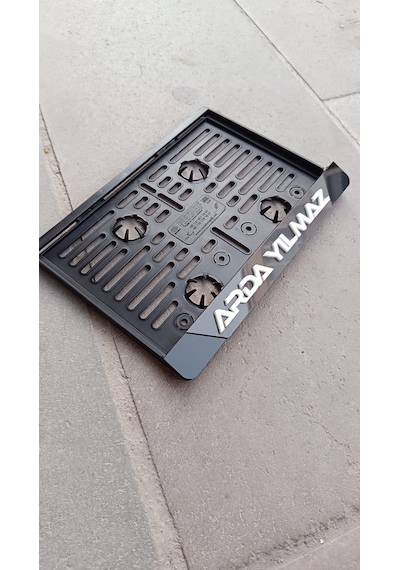 Lüx Motorsiklet Plakalığı - İsme Özel 3d Kabartma Gri Motor Plakalığı İsimli Motor Plakalık