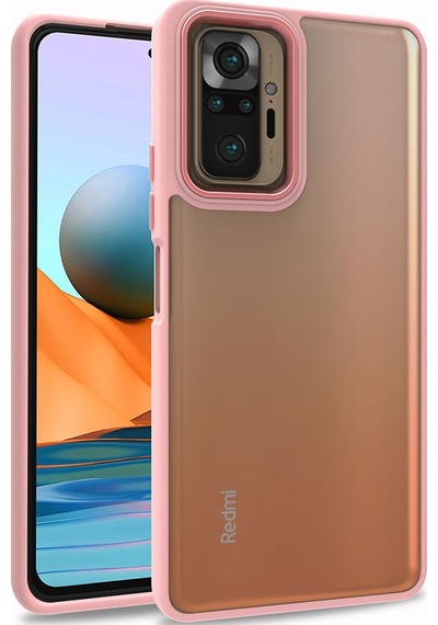 More Tr Redmi Note 10 Pro Kılıf Mtr Flora Kapak - Rose Gold