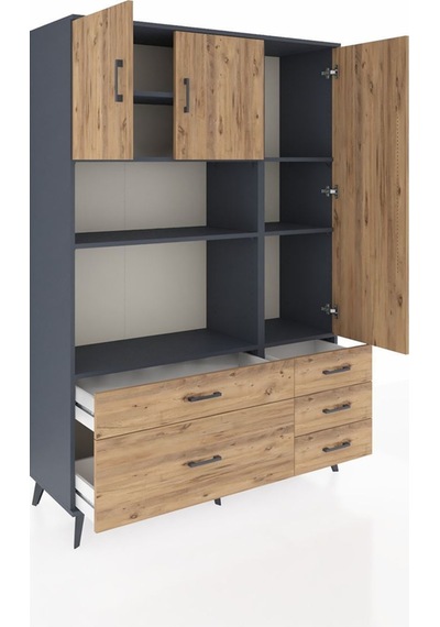 Hyperion Dolap 7 Raflı 5 Çekmeceli 3 Kapaklı 132x44x195 Antrasit-çam/çam Atlas Çam/atlas Çam Hyperion Dolap 7 Raflı 5 Çekmeceli 3 Kapaklı 132x44x195 Antrasit-çam/çam Atlas Çam/atlas Çam
