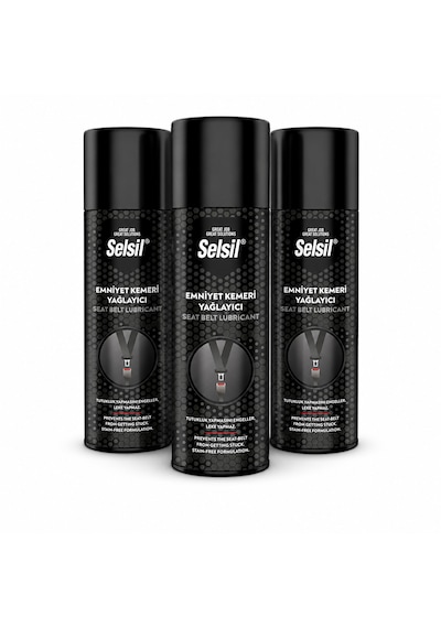 Selsil Emniyet Kemeri Yağlayıcı Sprey 200 Ml Düzgün Sarılması İçin Bakım Koruyucu Sprey 3 Adet