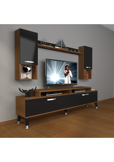 Decoraktiv Ekoflex 5da Slm Silver Tv Ünitesi Tv Sehpası Ceviz - Siyah